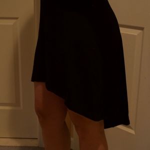 black high low skirt
